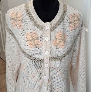 Hunters Run Women's Knitted Button Down Cardigan  Size L
